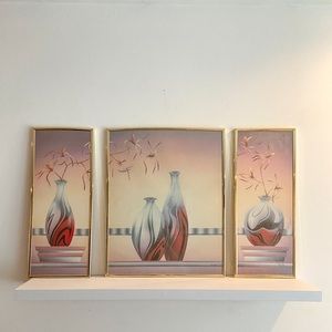 Vintage 80s Art Deco Carlos Rios Framed Wall Art